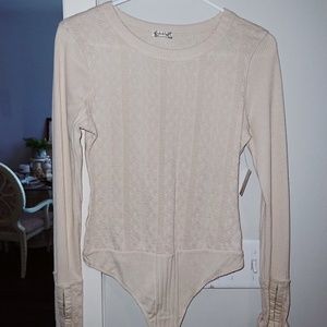 Free People Cream Bodysuit